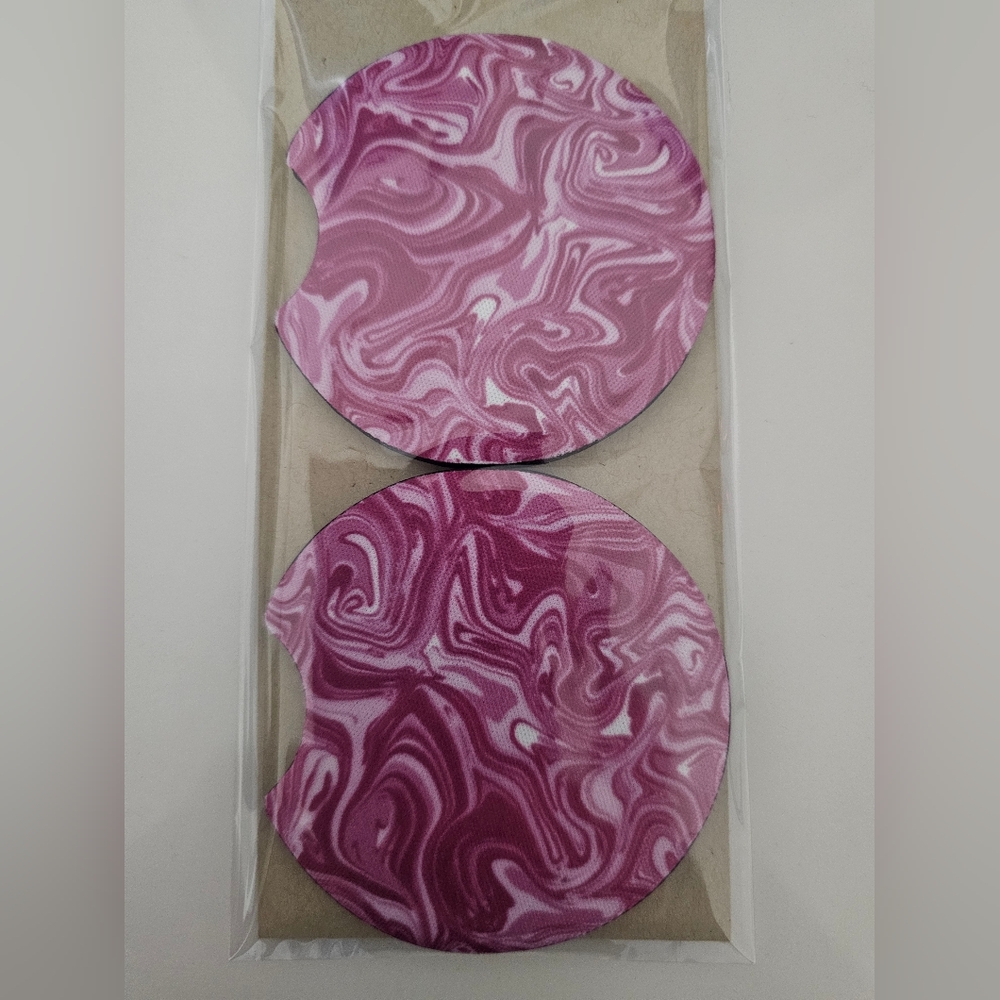 Pink Swirl Car Coasters